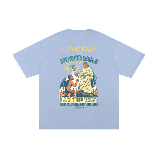 "It's Over Satan" Graphic Oversized Tee