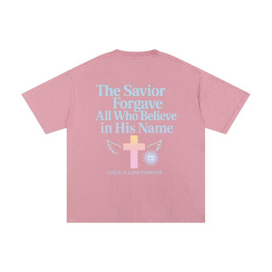 “The Savior Forgives” Oversized Graphic Tee