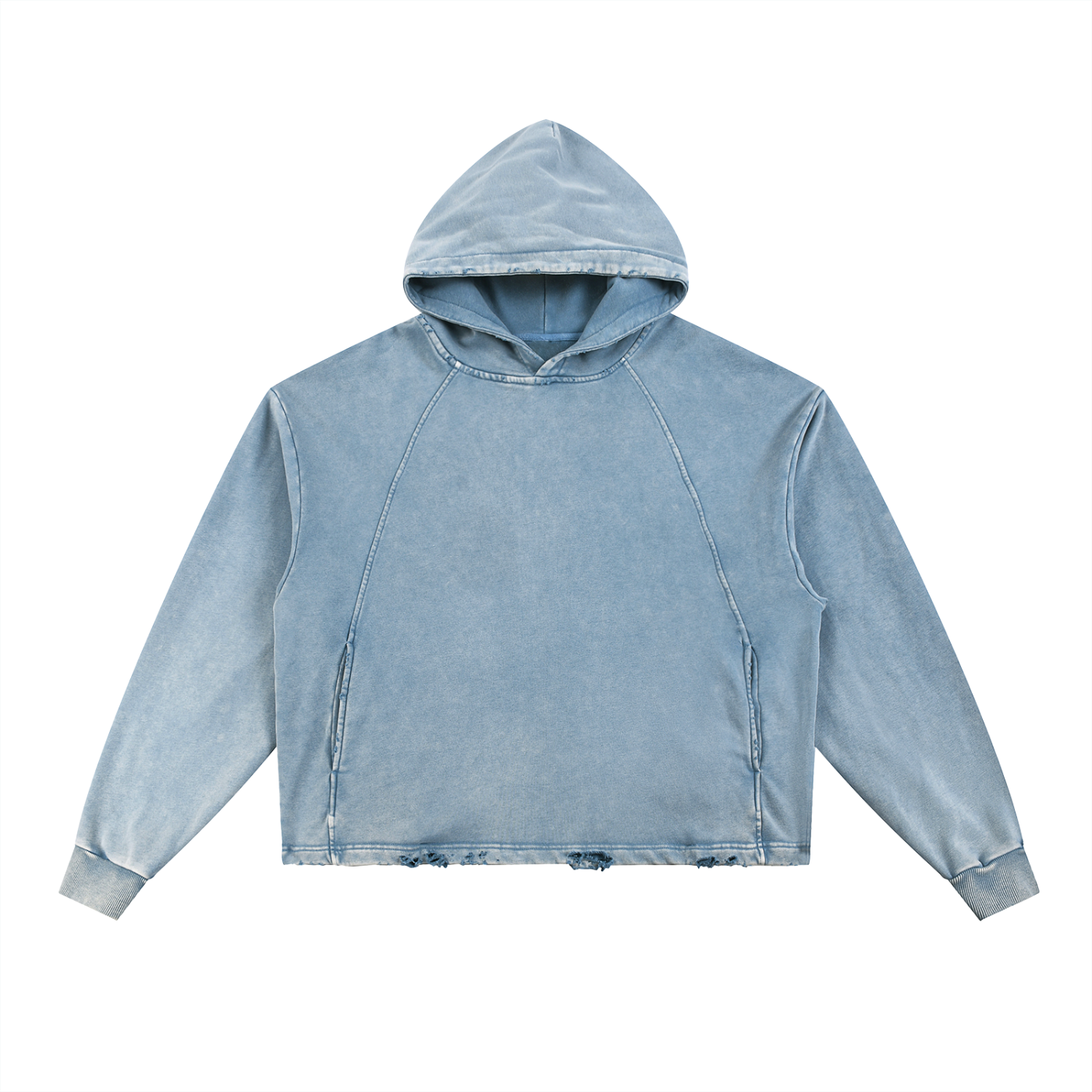 Kingdom Rising Vintage Washed Frayed-Hem Hoodie
